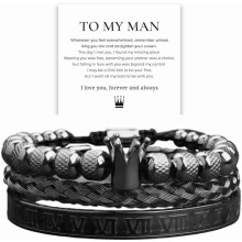 Svana Infinity King Crown -rannekoru miehille, ruostumattomasta teräksestä – yhteensopiva hänelle, ystävänpäivä-/syntymäpäivä-/joululahja