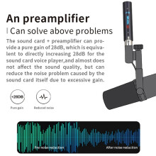 5X TEYUN Q2 Microphone Dynamic Preamplifier 28Db Gain Dynamic Mic Amplifier 48V Metal Structure Q-2 for Live