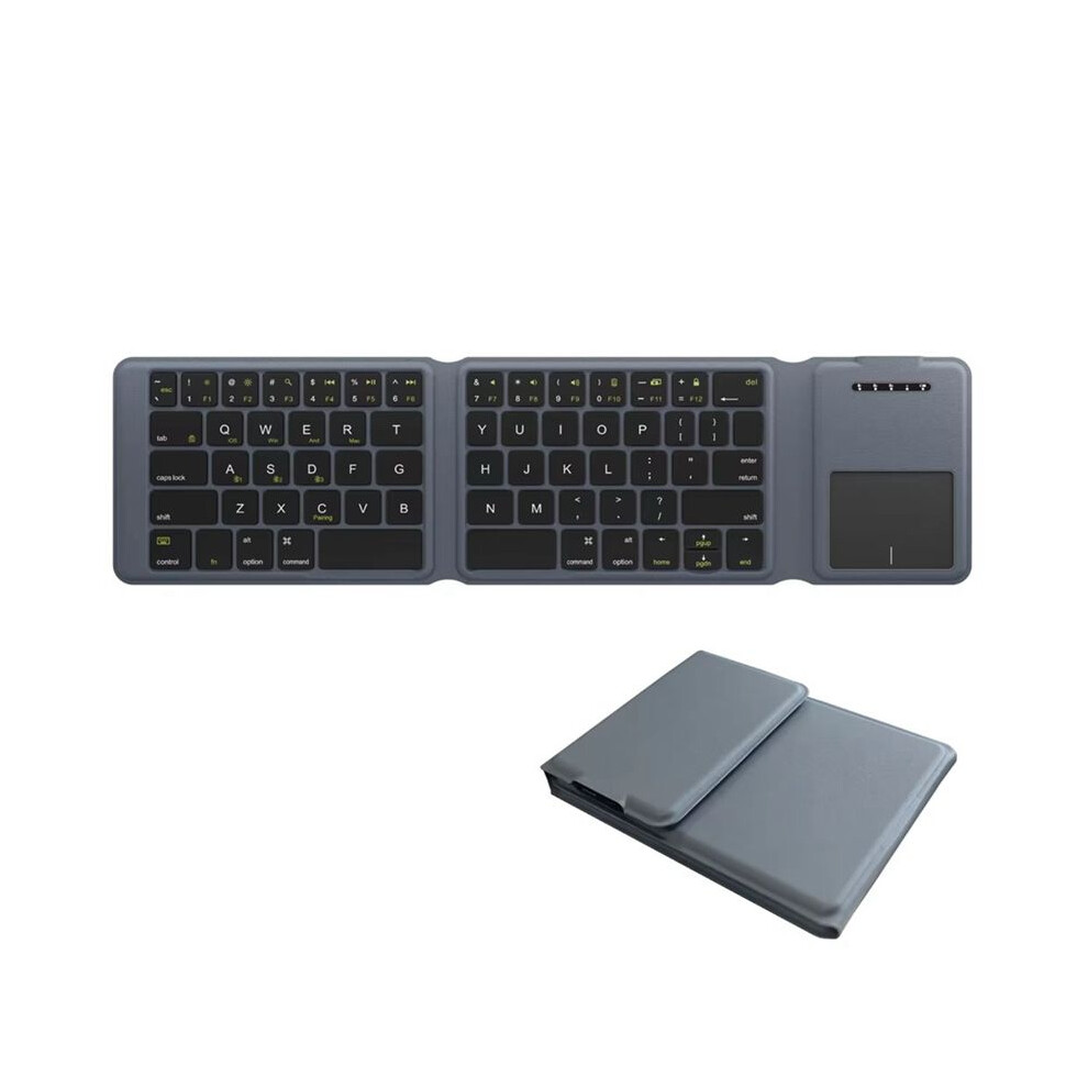 Portable Wireless Touchpad Keyboard,Tri-Foldable Rechargable Wireless Keyboard For Pc Laptop Tablet 6031577608690