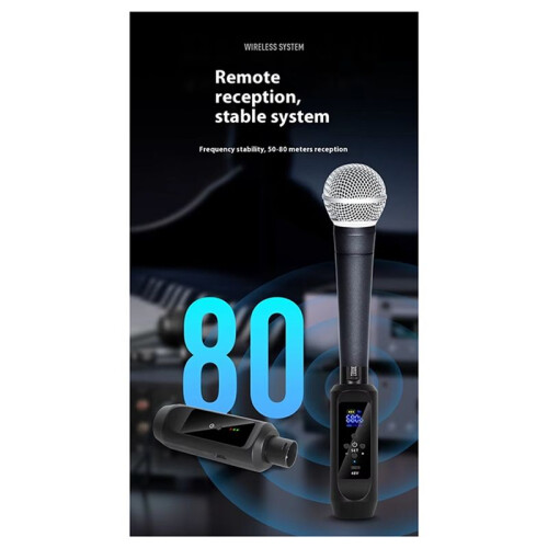 New 48V Microphone Transmitter Receiver Wired Instrument Condenser Dynamic Microphone to Wireless Universal Converter 2