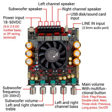 ZK-AS21P Digitale Versterkerprintplaat Stereo 2X3000W + 600W Subwoofer Versterkermodule