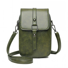 Sac bandoulière GASTROPOD pour femme, 13 x 6 x 20 cm, vert, grande capacité, prise casque, crochet amovible, compatible avec tous les téléphones