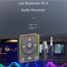 5.4 AUX Car Adapter [Stronger Dual Mics& Noise Cancellation]  Receiver for Car Music/Hands-Free Calls