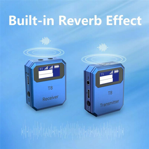 2.4G Wireless Lavalier Microphone System Microphone Transmitter Receiver Built-in Noise Reduction Chip for Interview 1