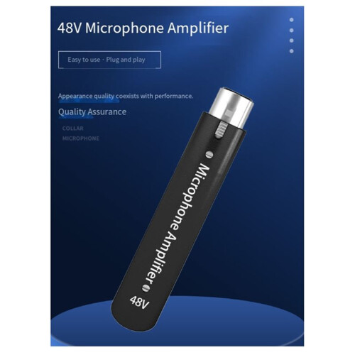 48V Wired Microphone Amplifier Dynamic Microphone Plug and  Preamplifier Stage Speech 28DB High Gain 2