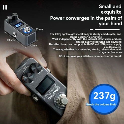 VALETON GP-5 Super Compact Multi-Effects Processor NAM/IR Loader Pedal Supports Loading Third-Party Enclosure IR Accurate 2