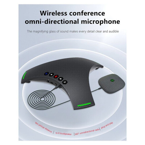 Omni-Directional Microphone Portable Conference Speaker -5M Pickup Radius  Wireless USB Cascade Microphone