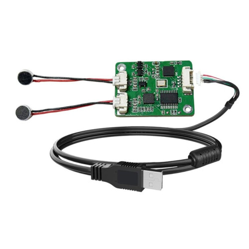 Dual-Microphone Matrix Noise Reduction Array AI Voice Interaction Reply Cancellation Voice Enhancement USB Driver-Free