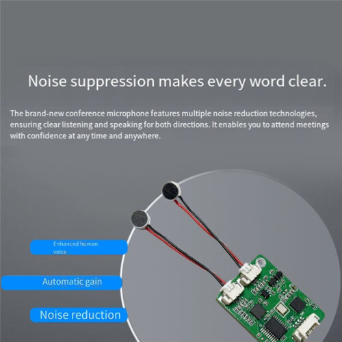 Dual-Microphone Matrix Noise Reduction Array AI Voice Interaction Reply Cancellation Voice Enhancement USB Driver-Free 2