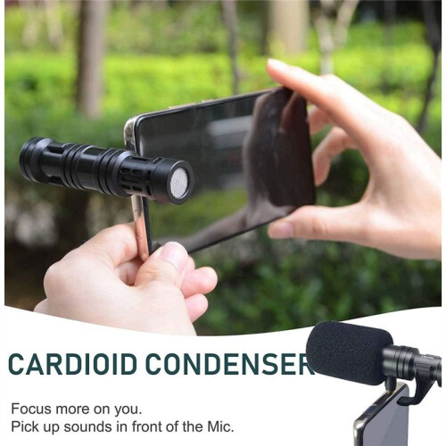 Microphone Cardioïde Compact 3,5 mm, Microphone D'Enregistrement Téléphonique, Réduction Du Bruit, Petit Microphone, Vlog, Diffusion en Direct 2