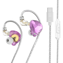 Wired Headphones, Wired in Ear Earbud, 1.2-Meter Cable for Sound Card Live Streaming Headsets with Mic Diamond Design