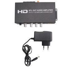 Amplificador de Audio HI-FI de 2.1 Canales, 160 W + 80 W, Compatible con //RCA/AUX, Control de Graves/Agudos para Casa/Coche, Enchufe