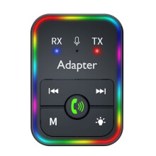 2-in-1 Draadloze 5.3-Ontvanger/Zenderadapter 3,5 mm AUX-Aansluiting voor Auto-Audio, Hoofdtelefoonontvanger, Handsfree