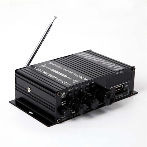 AK-380  Audio Power Amplifier 2.0 CH  Receiver Speaker Amp USB  AUX Input with Power EU PLUG 2