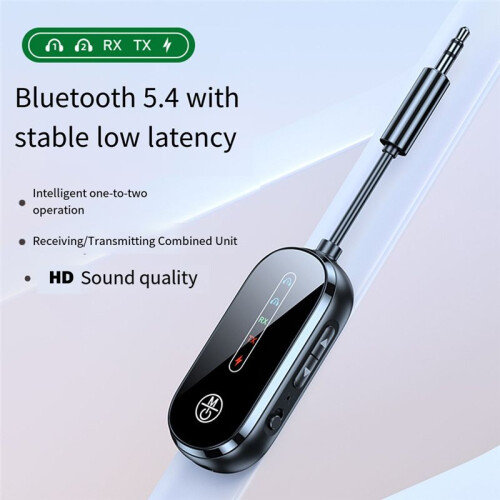 Multipoint Connect  5.4 Receiver Transmitter Handsfree Call Stereo 3.5mm AUX Wireless Audio Adapter for PC TV B 1