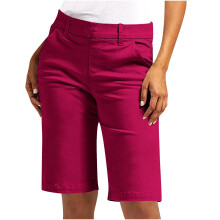 Pantaloncini da donna alla moda, pantaloncini estivi casual da donna in twill tinta unita con tasca, pantaloncini corti