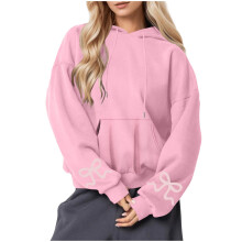 Dámské mikiny s kapucí, ležérní vánoční potisky, kulatý výstřih, dlouhý rukáv, volná mikina s kapucí, velikost S-2XL