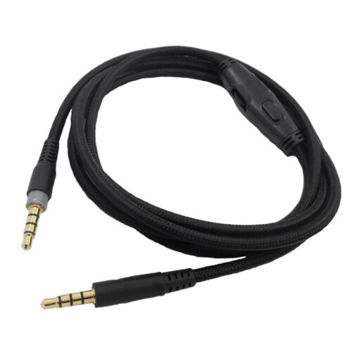 For -HyperX Cloud Alpha/-HyperX Cloud Core Flight Headphone Cable with Volume Control Sound Control Headphone Cable 1