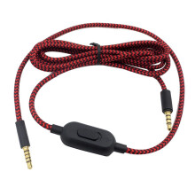 Cable de ExtensióN Trenzado de Repuesto para Auriculares G433 G233 G Pro X Gaming con Clip de Control de Volumen