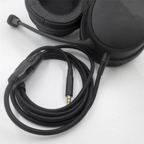 For -HyperX Cloud Alpha/-HyperX Cloud Core Flight Headphone Cable with Volume Control Sound Control Headphone Cable 2