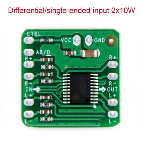 Differential Power Amplifier Board 2X10W Digital Class D Audio Power Amplifier HT8697 3.6-8.5V Differential Input 2