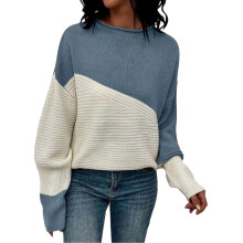 Pulls pour femmes, pull ample en maille décontractée, manches longues, col rond, automne-hiver