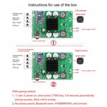 5.0-VerstäRkerplatine TWS AUX 80/100W Serieller Anschluss zum ÄNdern Des Namens Mono-Stereo-Modul Drahtloser Stereo-VerstäRker