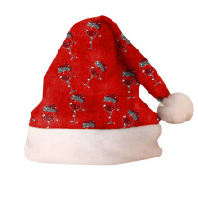 Paljetttomtehatt för vuxna och barn med glänsande paljetter och fluffig pompom, festhatt för nyår, julfestivalhattar, juldekoration, röd hatt