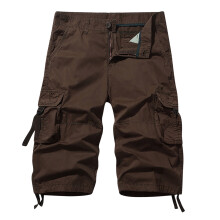 Herren-Cargoshorts mit Gürtel, lange Innenbeinlänge unterhalb des Knies, mehrere Taschen, 3/4-Caprihose (Shorts für große und kräftige Herren)