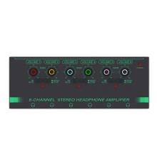 6-Kanal-Stereo-KopfhöRerverstäRker, Tragbarer -KopfhöRer-Splitter, Rauscharmer Audio-Mixer für Aufnahmestudios, GrüN