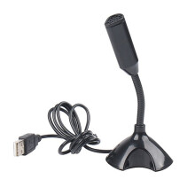 USB Laptop Microphone Voice Mic High Sensitivity Studio Speech Mic Stand with Holder Gaming Conference for PC,White