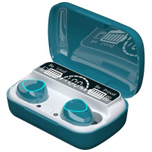 Wireless Headset Tws V5.1 LED Display Stereo Earbud Headset with Microphone Hands-Free Headset,Green