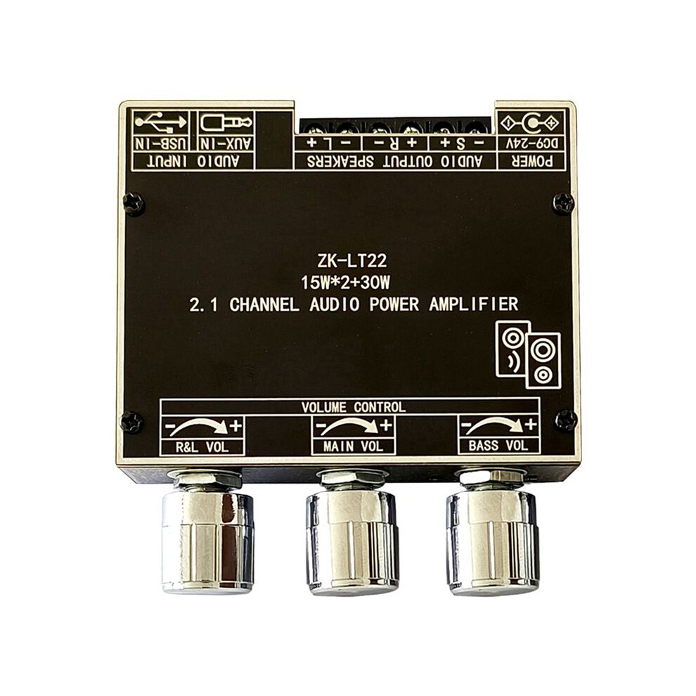 Zk-Lt22 5.1 Power Amplifier Board Dual 15W 2.1 Channel Amplifier Board With 30W Subwoofer For Sound Box 4713096795885