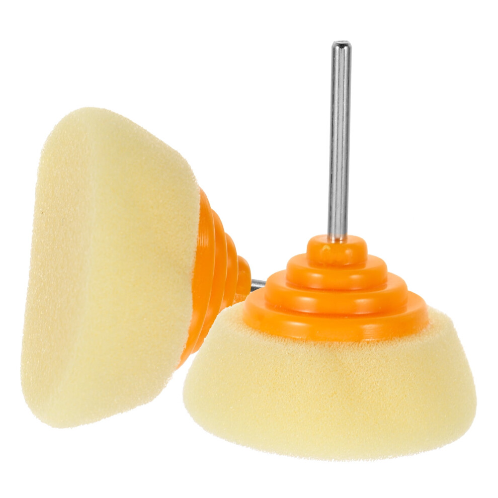 2 Pcs Buffer Drill Attachment Polishing Kit Buffers Polisher For Car Detailing Yellow 9377112485515