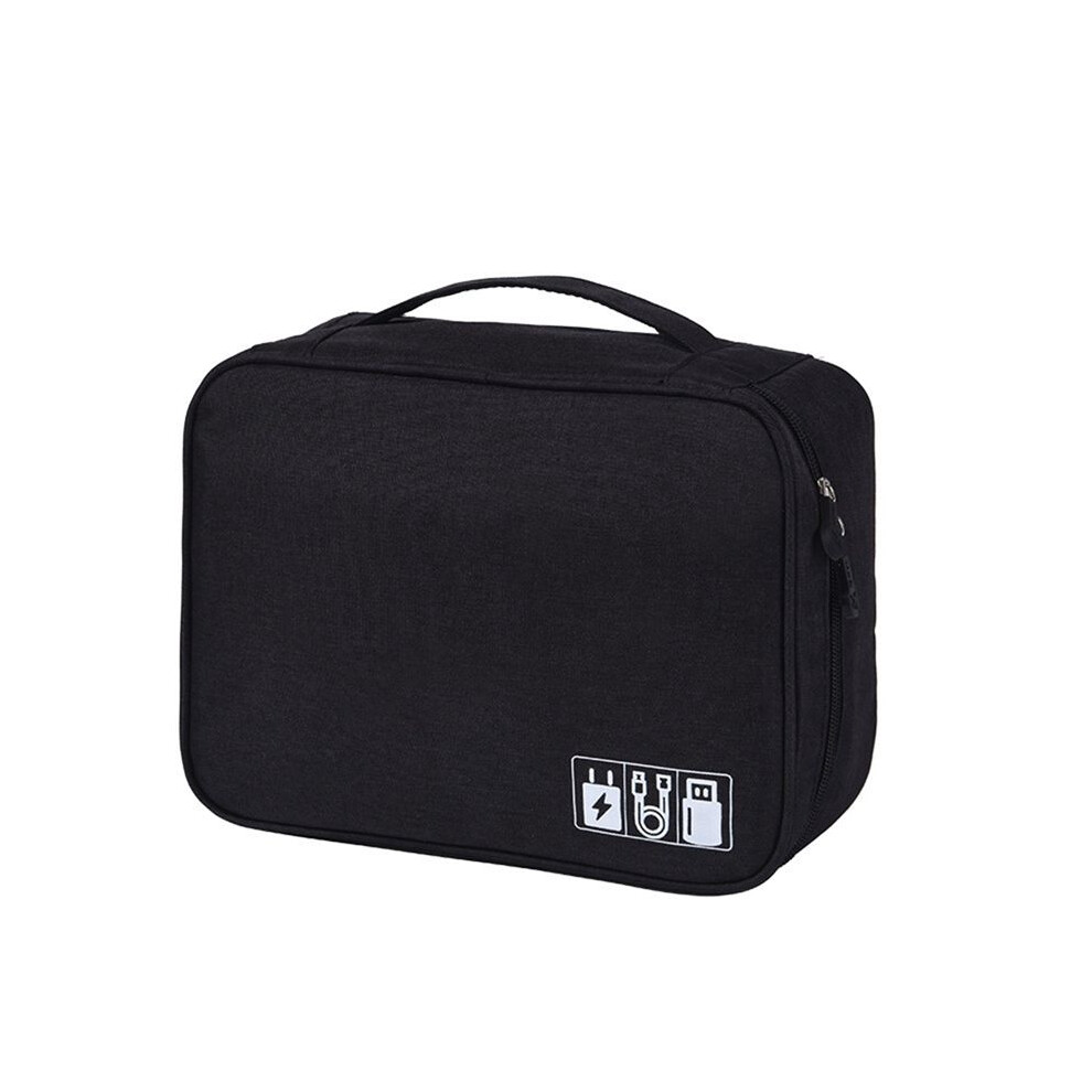 Portable Cable Storage Bag Waterproof Usb Data Charger Plug Organizador For Travel Electronic Organizer Black 6034186076683