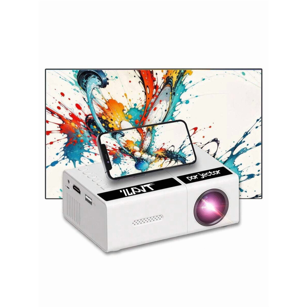 Hd Mini Projector: 50 Ansi Lumens, 240P Native/1080P Support, Usb-C & Hdmi, Compatible With Laptop, Av, Tf — For Home, Office, Camping 9377112485867
