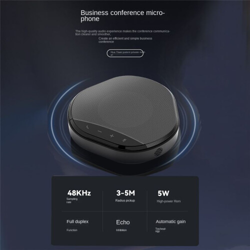 USB Conference Microphone Speaker 360 Omnidirectional Voice Pickup PC Computer Microphone,Noise Reduction Home Office 1