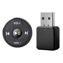 RéCepteur USB AUX pour Voiture Bouton MultiméDia Sans Fil Volant de Voiture Bouton Multifonction TéLéCommande