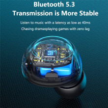 DX01 TWS 5.3 Oortelefoon 8D Stereo Surround Sound LED Digitaal Display Aanraakbediening Sportoortelefoon met Microfoon