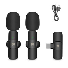 PULUZ Draadloze Lavalier-Microfoon Microfoon Outdoor Live-Opname Ruisonderdrukking Multifunctionele Draadloze Microfoon,A