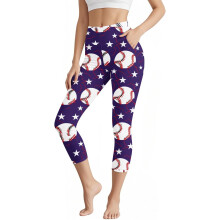 Pantaloni sport Capri pentru yoga cu talie înaltă pentru femei, cu buzunare - Pantaloni sport moi, elastici, casual, slim fit, pentru alergare,