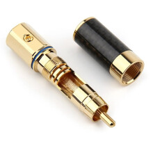 HiFi RCA Connector 10mm Carbon Fiber Gold Plated Lotus Plug Speaker Terminal Audio Power Subwoofer Amplifier