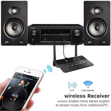 5.2 Transmitter Receiver, 2-in-1 Wireless 200Ft Long Range Audio Adapter with CSR Chip, for Speaker Car