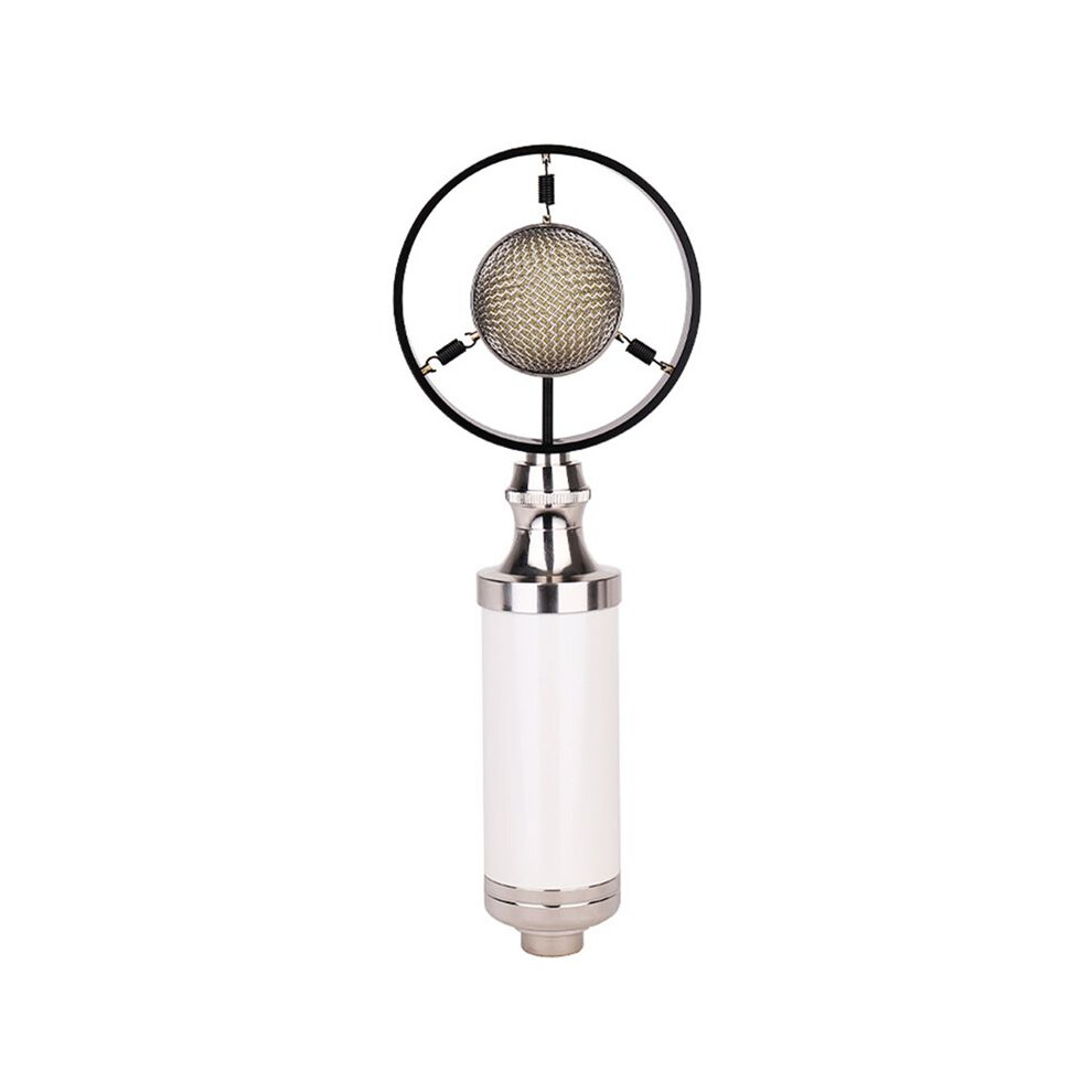 Professional Condenser Wired Vintage Recording Studio Microphone For Live Broadcast White 4714038689811