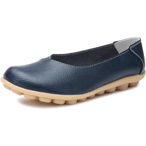 Γυναικεία Δερμάτινα Παπούτσια Loafers Μονόχρωμα Slip-on Flat Παπούτσια Άνετα Casual Φλατ για