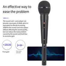 Dynamic Microphone Amplifier Preamplifier 28DB Gain with All-Directional Pickup Gain Single Channel Activator Black