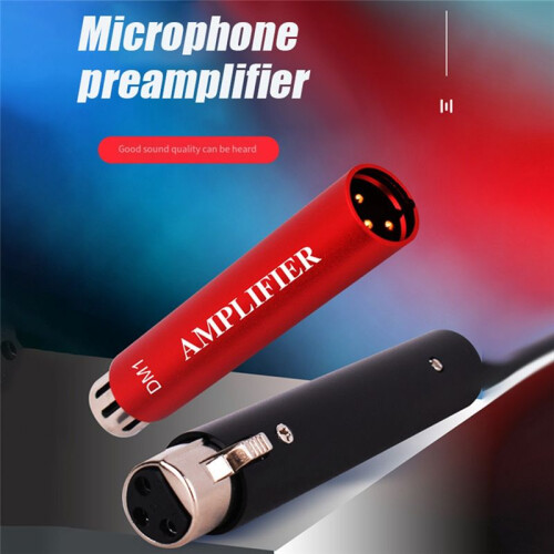 Replace for DM1 Dynamic Wired Microphone Amplifier 28Db Gainer Microphone Preamplifier for Livestream SM7B Mic,Black
