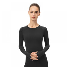 Damen-Thermo-Shirts, langärmlig, fleecegefüttert, Kompressions-Trainingsshirt, Baselayer-Oberteil für Herbst und Winter, Größen S-2XL