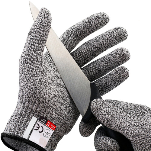 Cut Resistant Unisex Work Gloves, Large, Pair, HPPE Gray 1