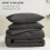 Full Size 3-Pc Dark Grey Comforter Set – Soft, Breathable Microfiber Down Alternative (1 Comforter + 2 Pillowcases) 3